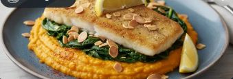 Hakefilet à la Meunière met spinazie en amandelen